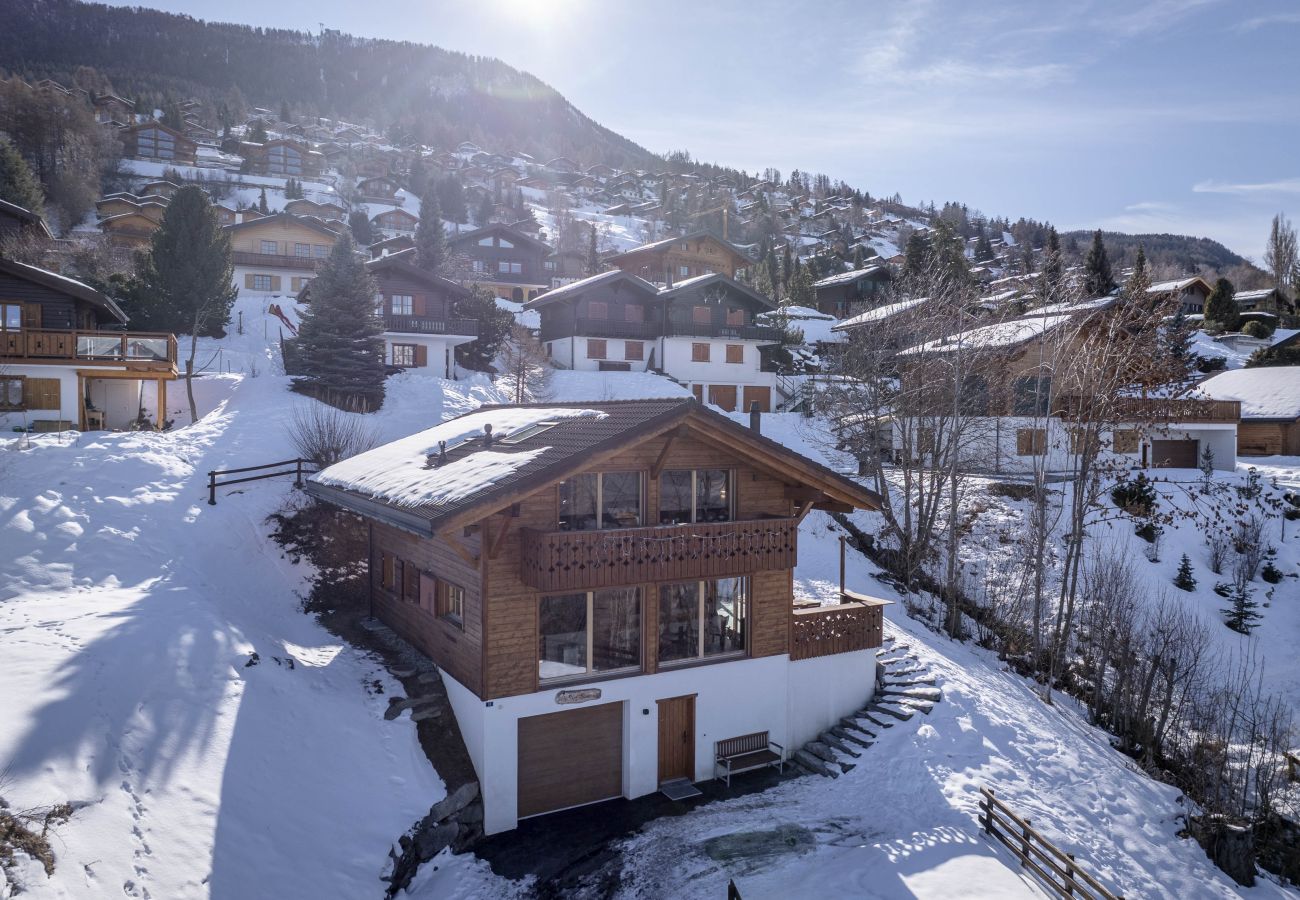 Chalet in Haute-Nendaz - Chalet Nid Blanc wood burning hottub