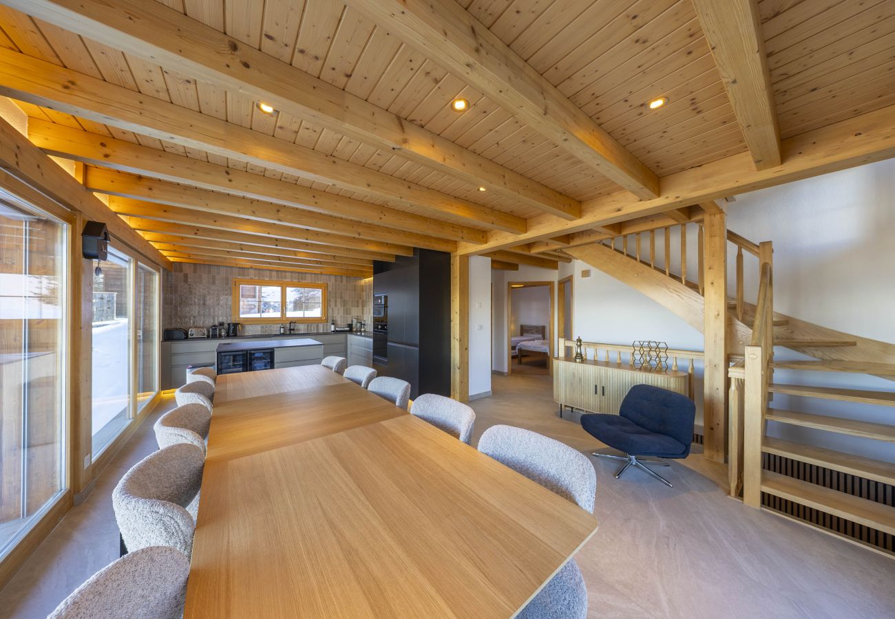 Chalet in Haute-Nendaz - Chalet Nid Blanc wood burning hottub