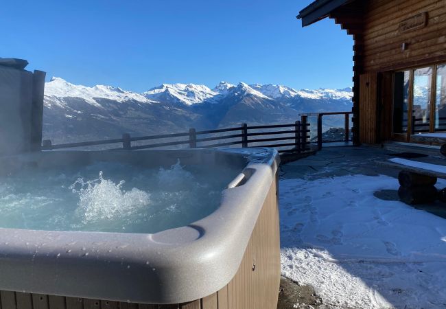 Chalet in Haute-Nendaz - Chalet Enchanteur sauna, jacuzzi, 13pax