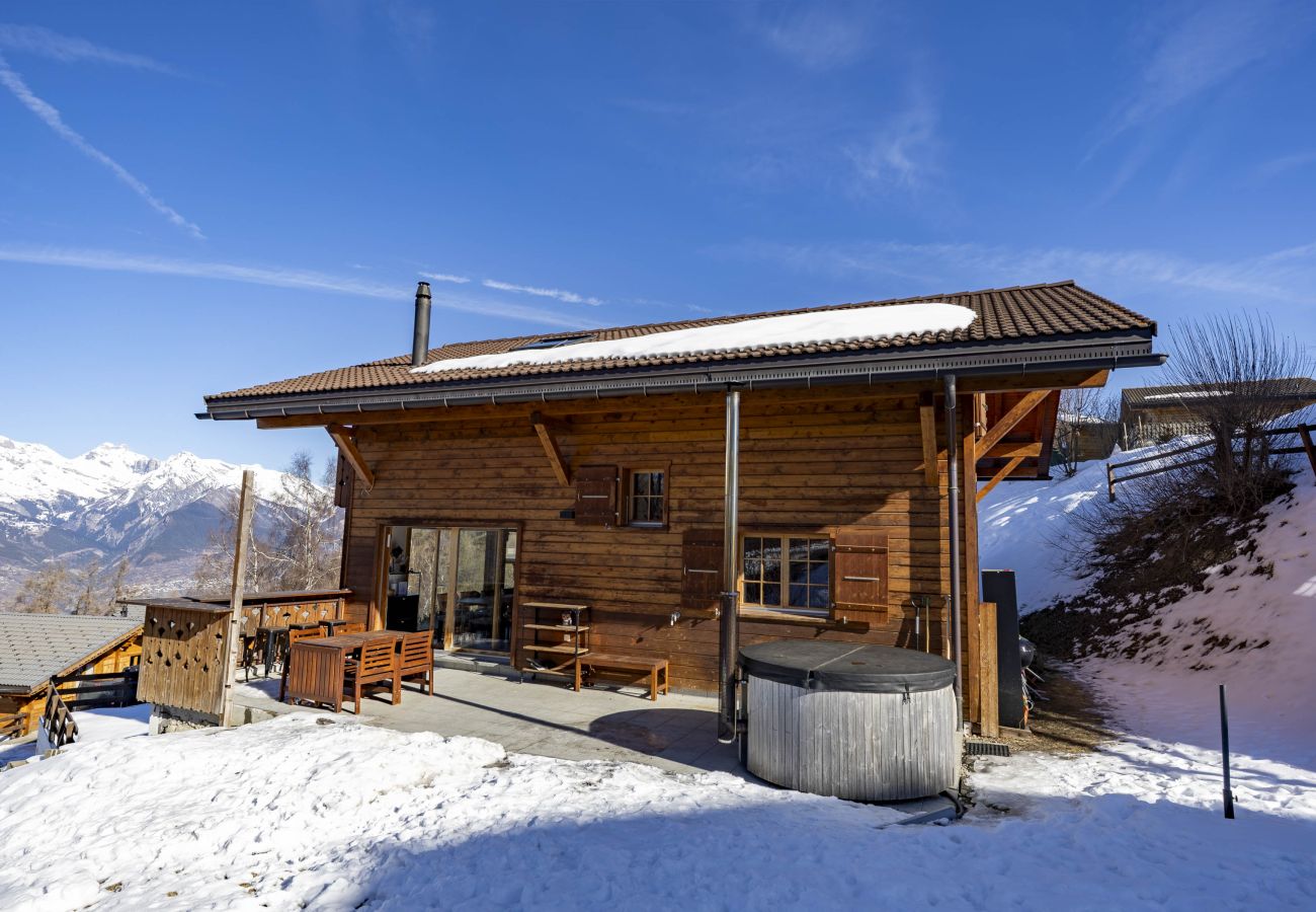 Chalet à Haute-Nendaz - Chalet Nid Blanc wood burning hottub