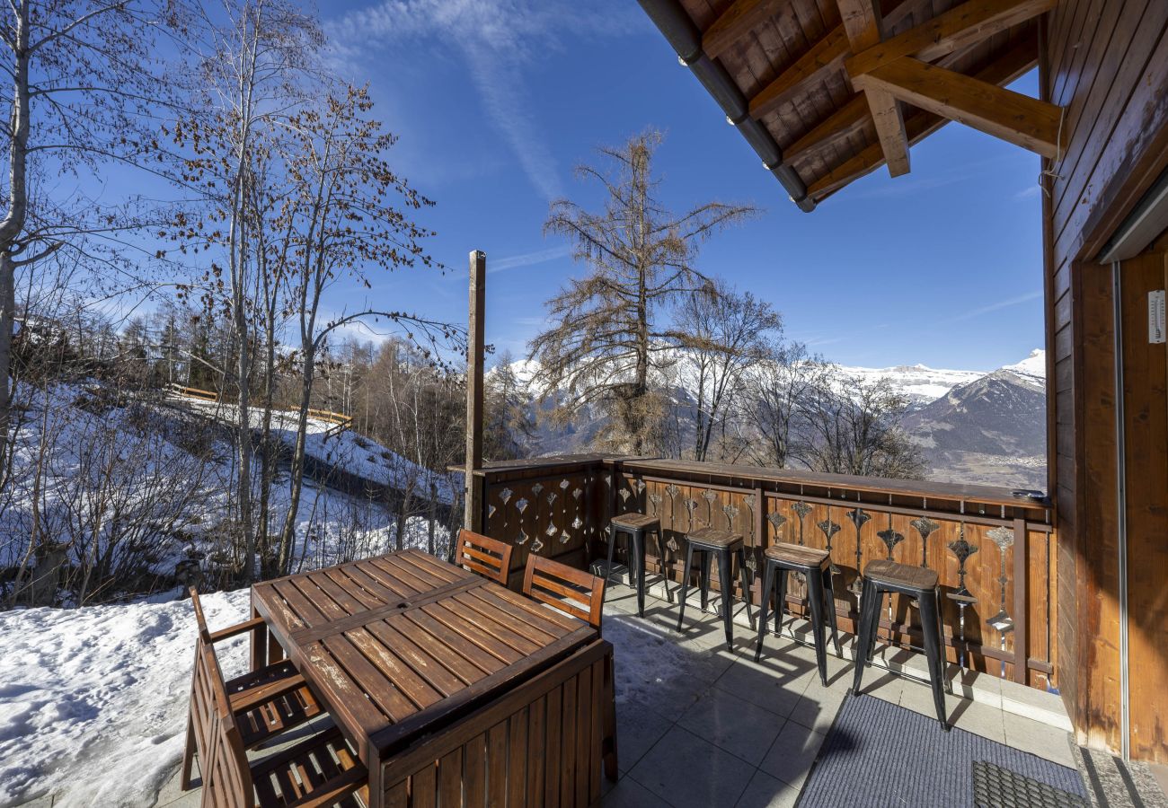 Chalet à Haute-Nendaz - Chalet Nid Blanc wood burning hottub